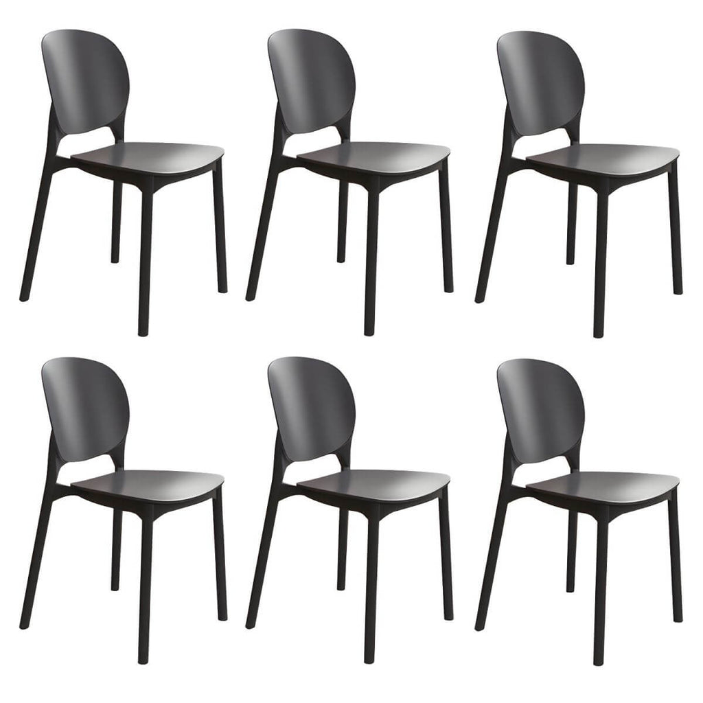 Stackable Scandinavian side chair with open back made of plastic and acrylic for dining