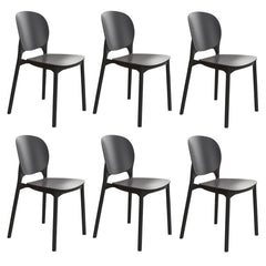 Stackable Scandinavian Side Chair with Open Back and Plastic & Acrylic Material Dining Chairs