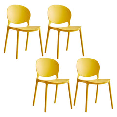 Modern Plastic Open Back Dining Side Chair 32"H Acrylic Dining Chair for Restaurant Dining Chairs