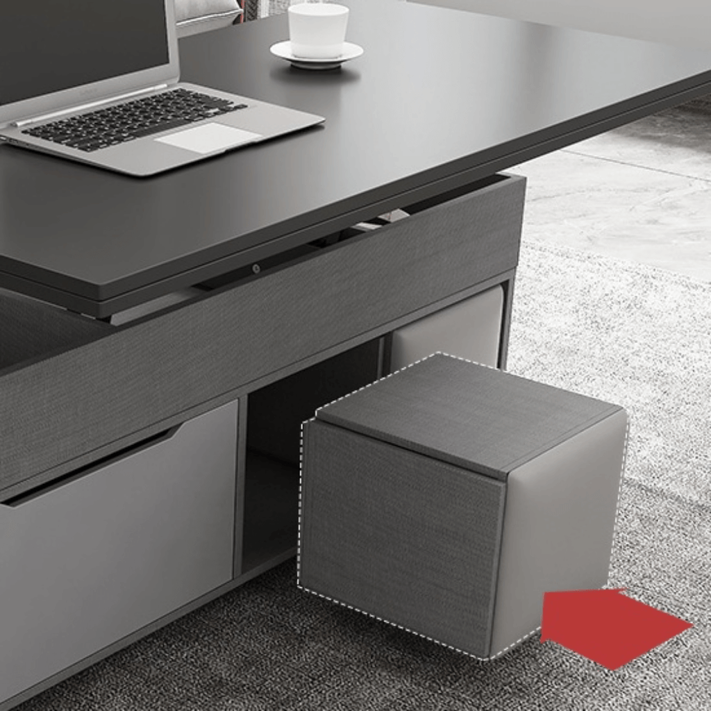 Practical and Chic Gray Lift Tables for Optimal Space Efficiency