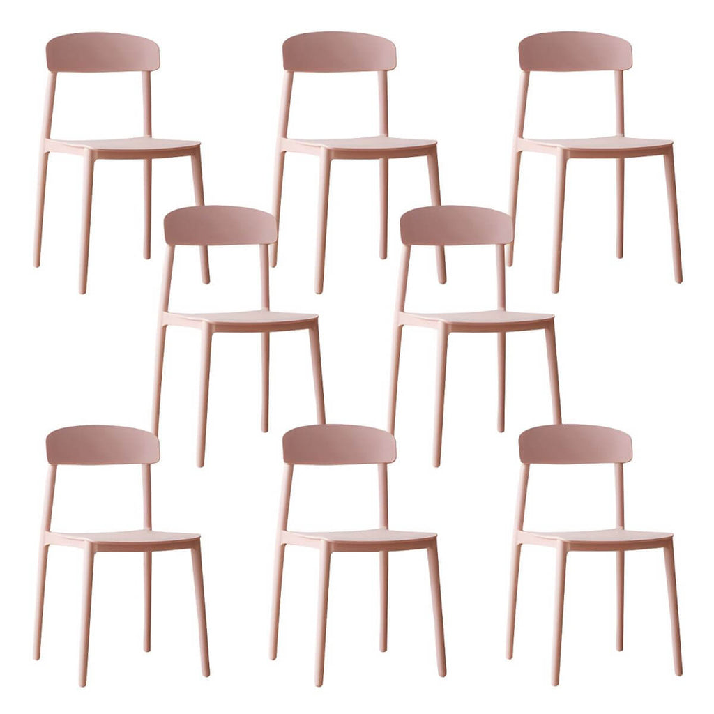 Scandinavian style low back kitchen and dining chair made of plastic and acrylic