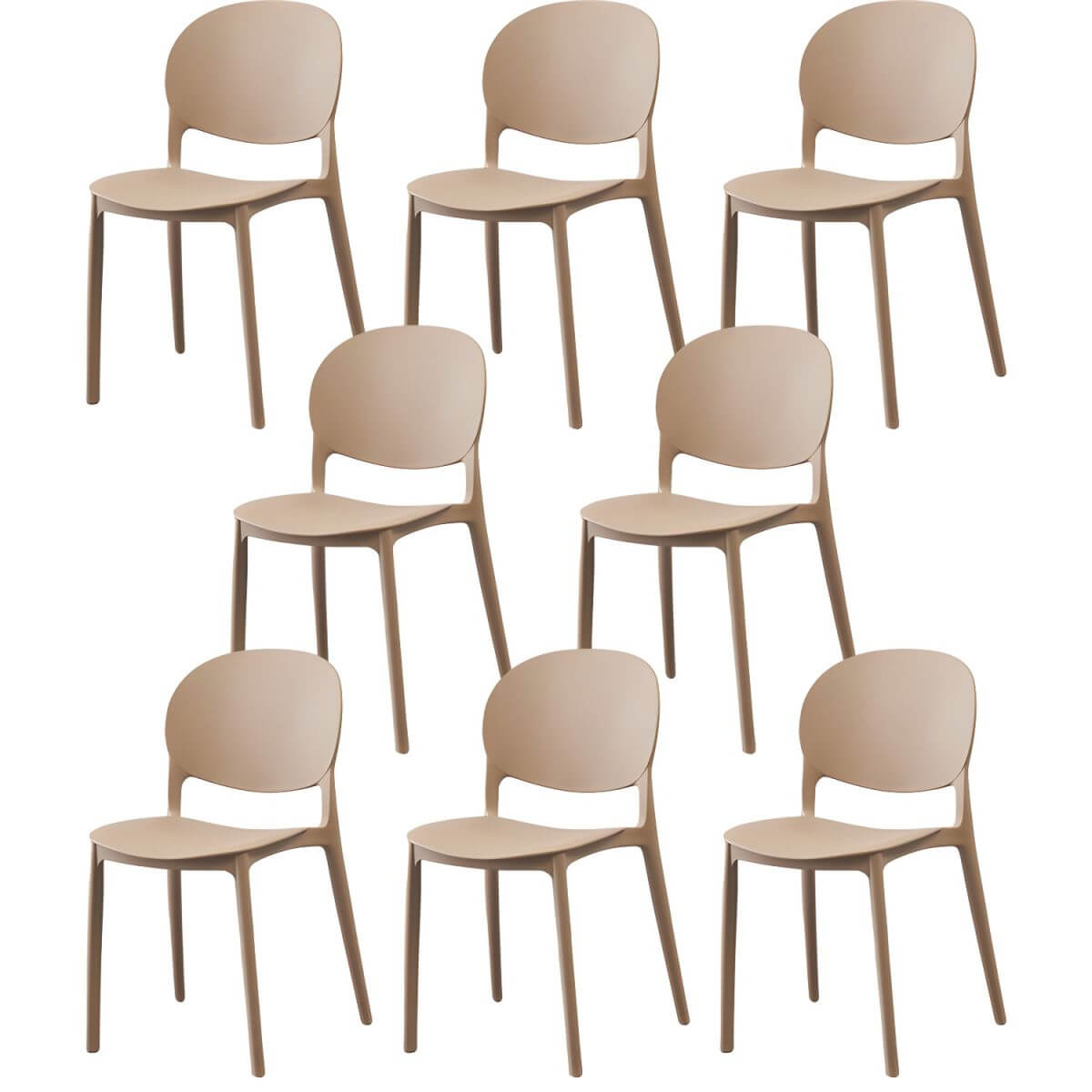 Scandinavian style stackable plastic and acrylic dining side chair for kitchen and dining