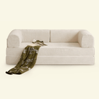 Elegant soft velvet 3-seater sofa bed with modern design and easy maintenance