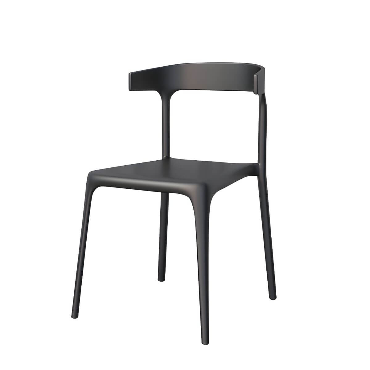Stackable Nordic acrylic dining chair with backrest and acrylic legs