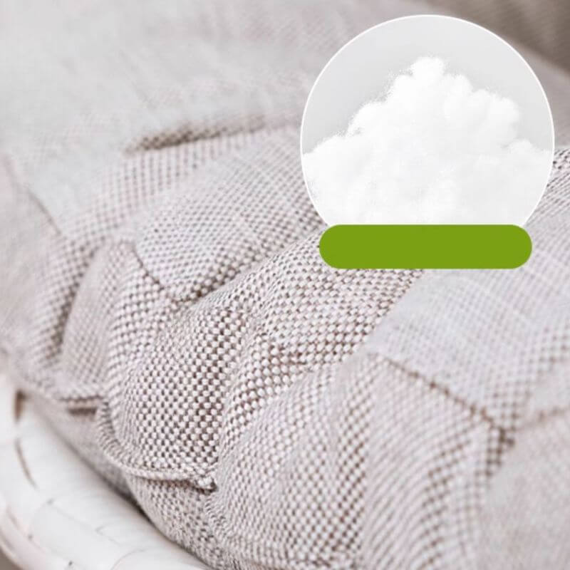 Ivory and dove grey porch swing with alloy stand and comfortable pads