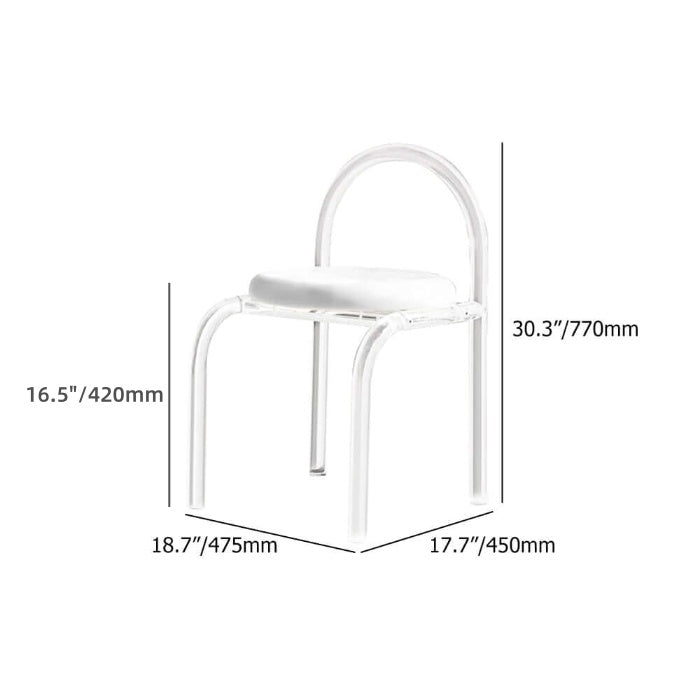 Sleek acrylic vanity chair with modern design for bedroom