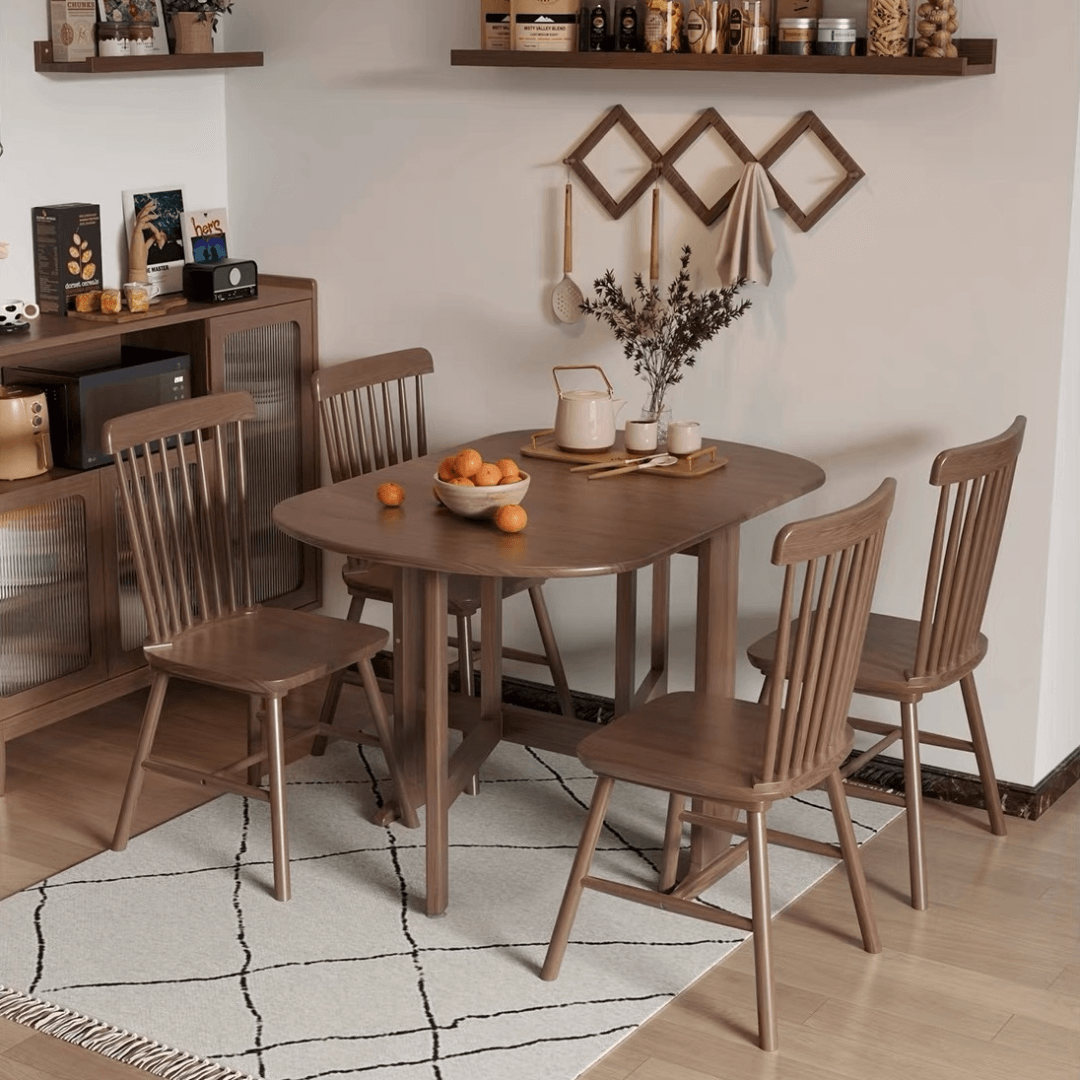 Wooden round folding table ideal for versatile home use and easy storage