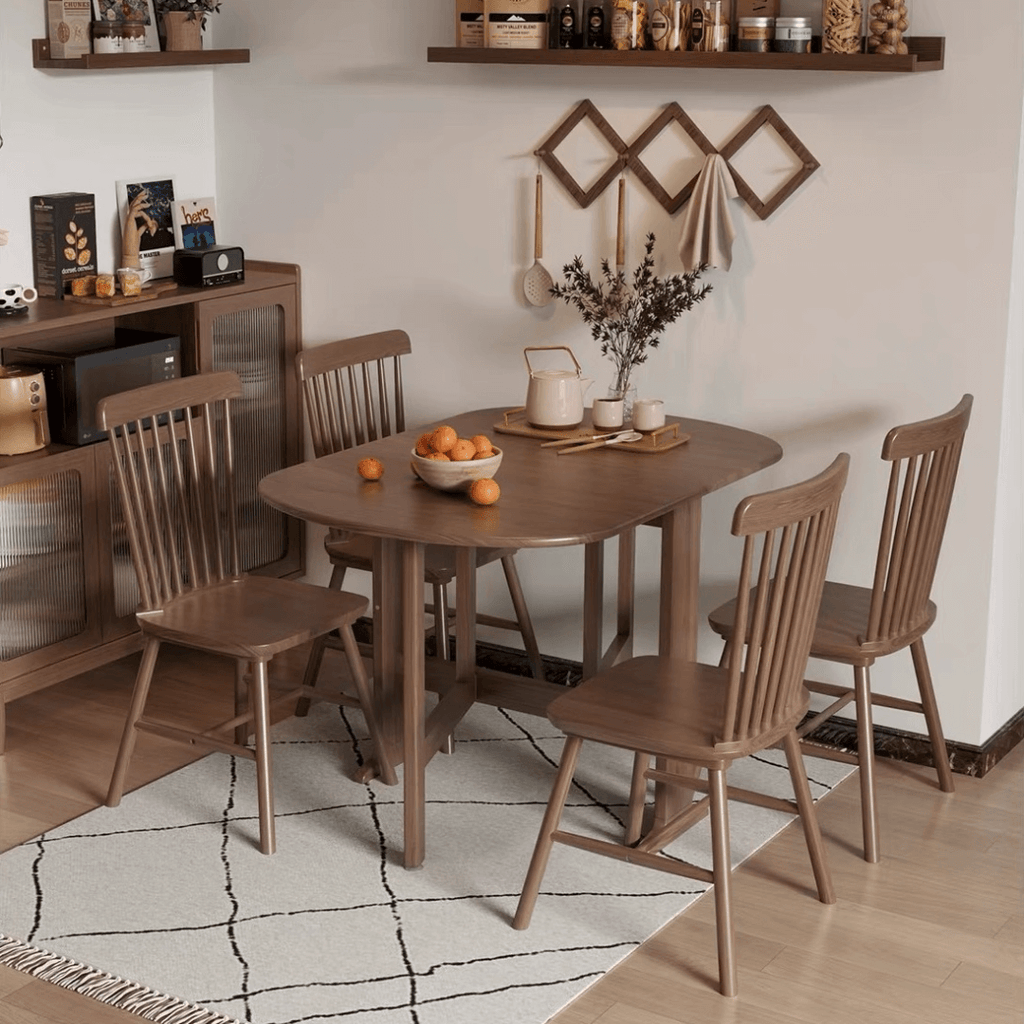 Wooden round folding table ideal for versatile home use and easy storage