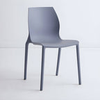 Stackable modern Scandinavian plastic and acrylic chair for kitchen and dining use