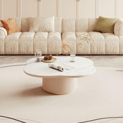 Modern White Slate Tea Table Table Side Combination for Living Room