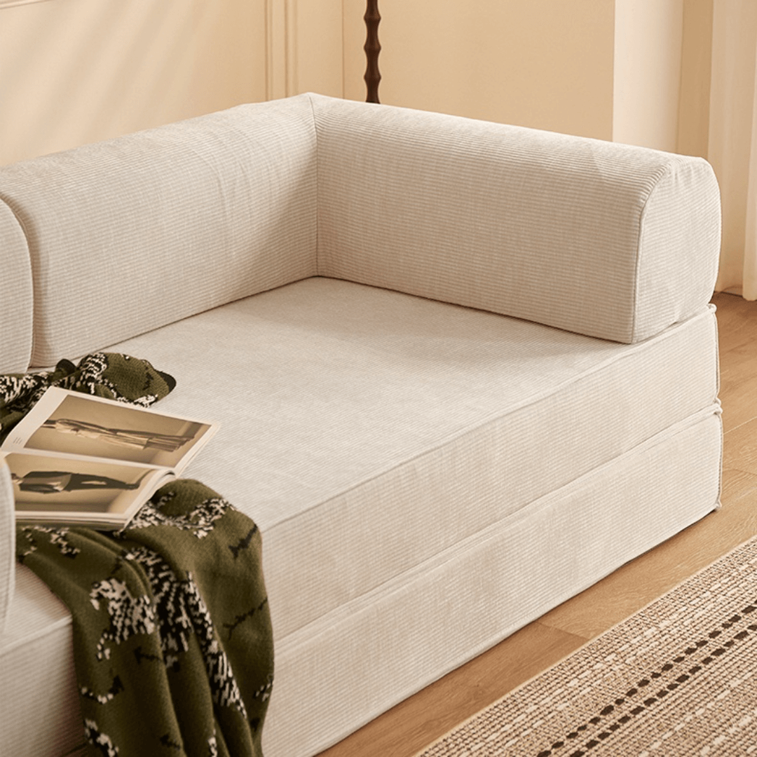 Elegant soft velvet 3-seater sofa bed with modern design and easy maintenance