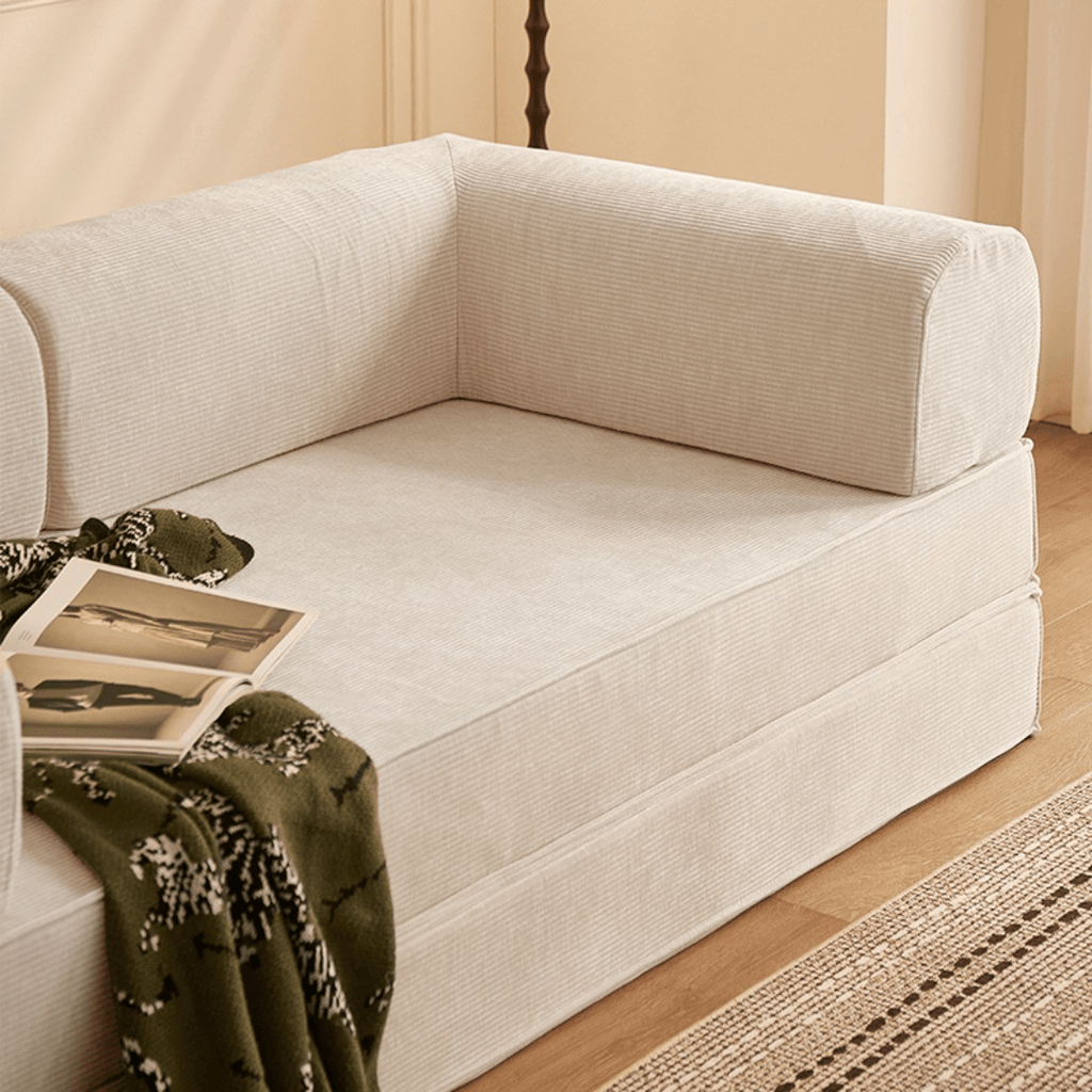 Elegant soft velvet 3-seater sofa bed with modern design and easy maintenance