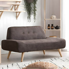 Scandinavian Style Small Size Sofa with Wood Frame in Solid Color and Polyester Blend Upholstery Sofa
