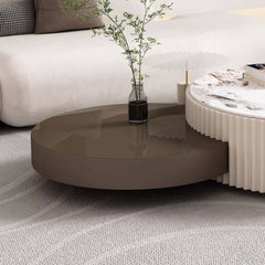 White & Grey Nesting Coffee Table Set of 3 with Storage & Stone Top