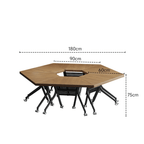 Portable conference table with 360-degree silent wheels for dynamic work environments
