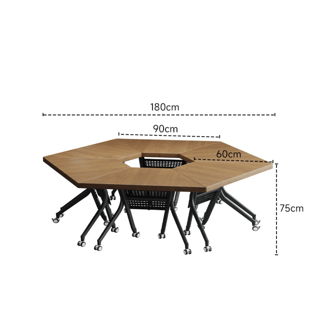 Portable conference table with 360-degree silent wheels for dynamic work environments