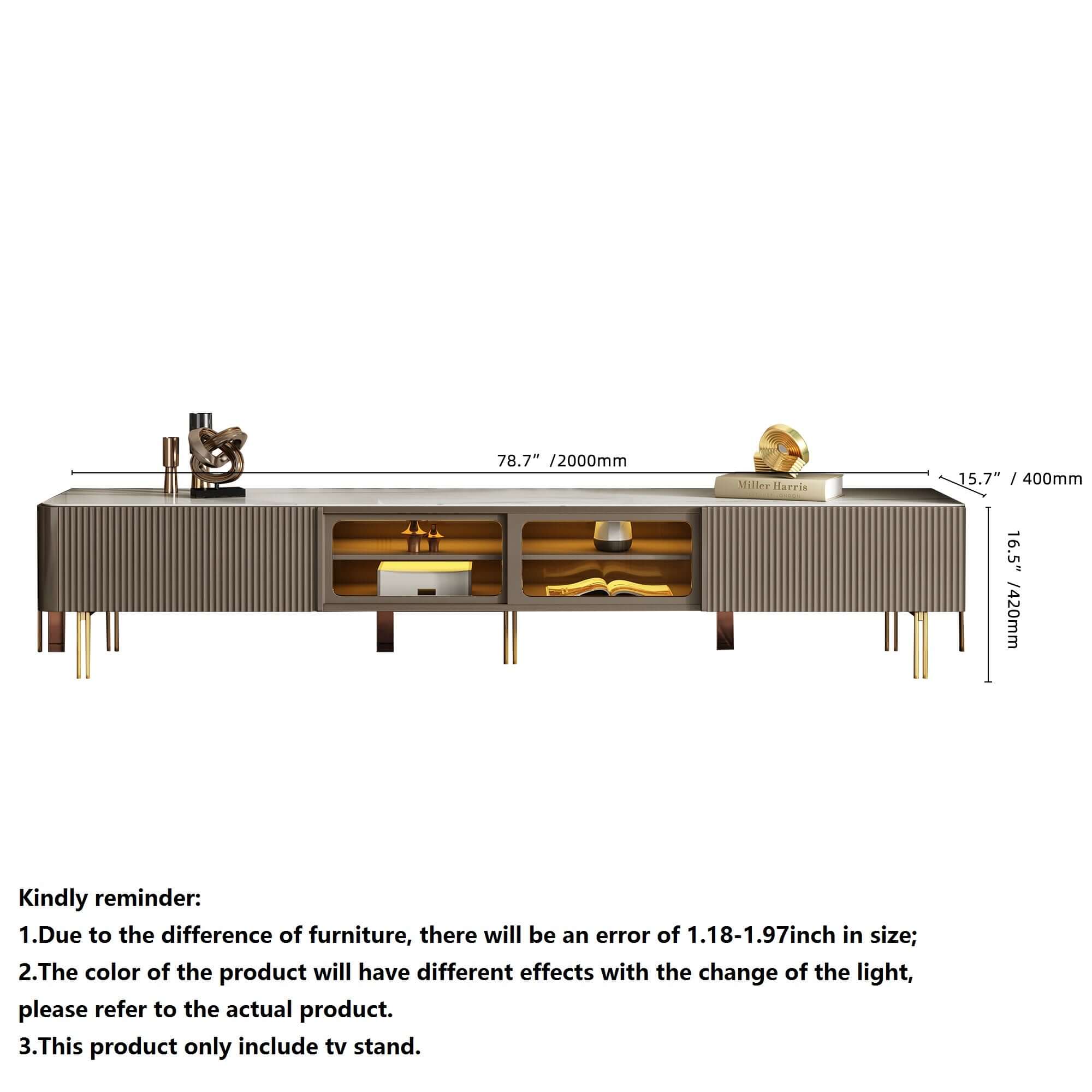 Modern 78.7-inch TV stand media console with drawers for stylish living room storage