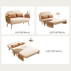 MidCentury modern single sofa bed with rattan, convertible folding daybed and lounge chair