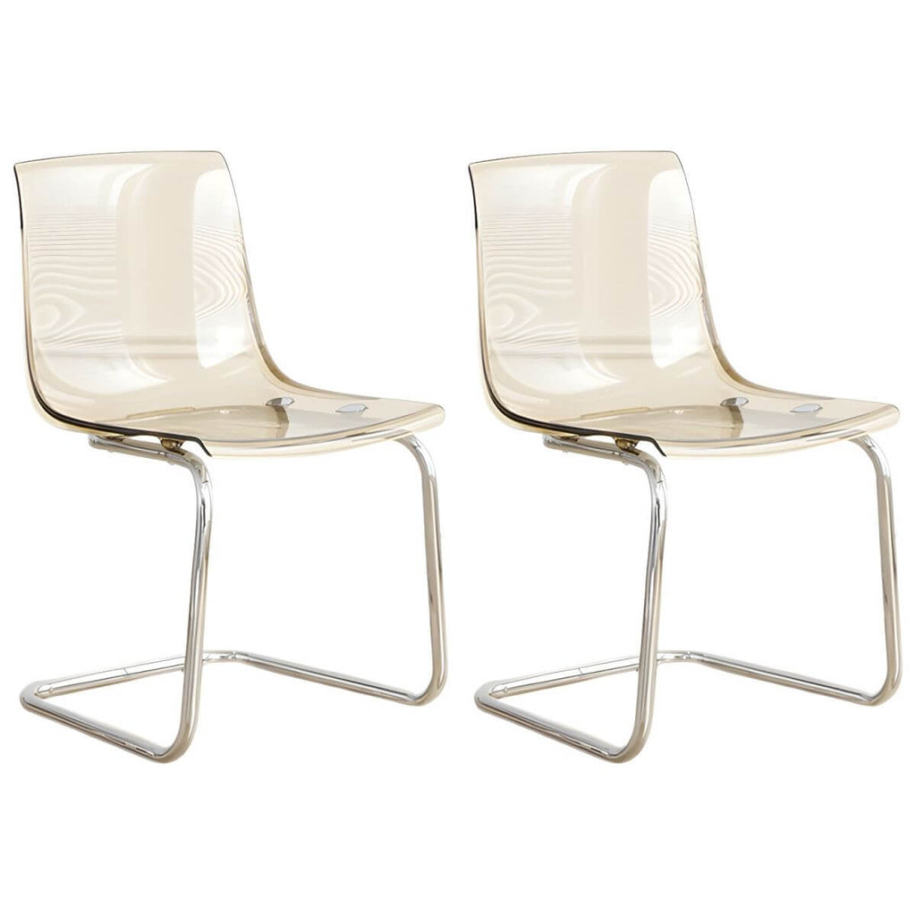 Scandinavian style plastic and acrylic non-upholstered side dining chair