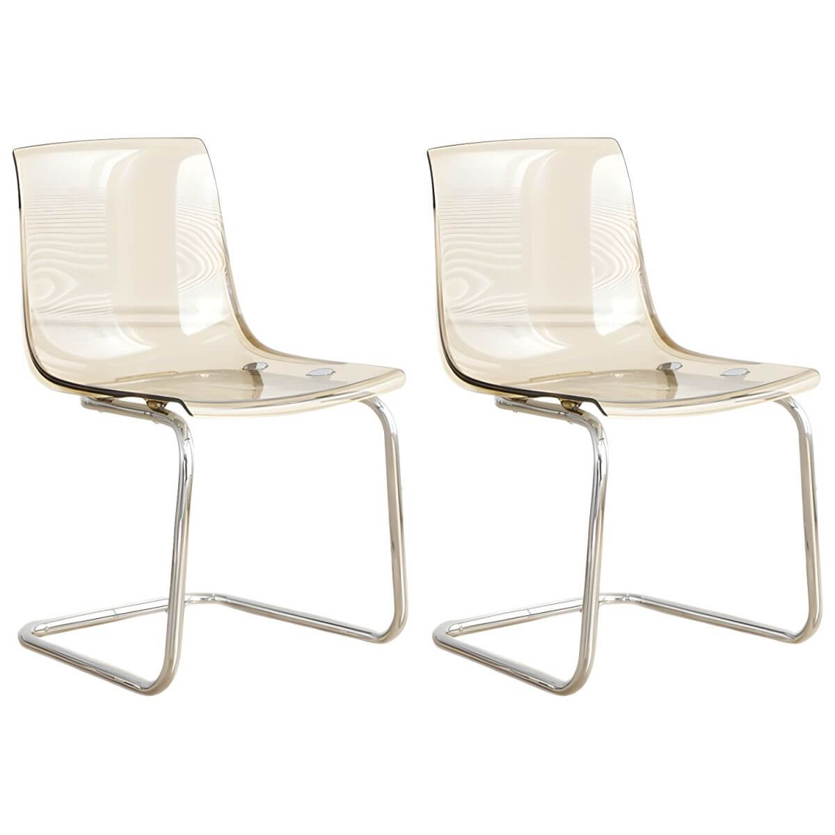 Scandinavian style plastic and acrylic non-upholstered side dining chair