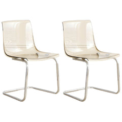 Scandinavian Style Non-Upholstered Side Chair in Plastic & Acrylic Dining Chairs