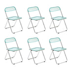 Scandinavian style dining chair with silver metal legs and plastic acrylic seat