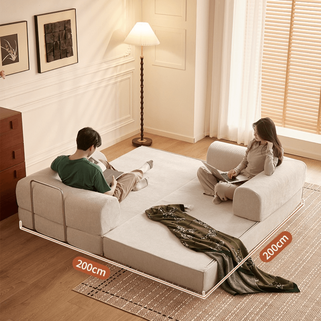 Elegant soft velvet 3-seater sofa bed with modern design and easy maintenance