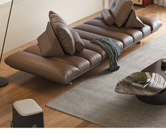 レザー張りのリビングルーム両面ソファ