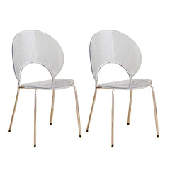 Acrylic Open Back Armless Stackable Dining Chair with Metal Legs Dining Chairs