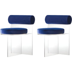 Contemporary Solid Back Dining Chair Acrylic Side Chair for Dining Room Dining Chairs