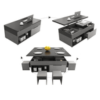 Practical and Chic Gray Lift Tables for Optimal Space Efficiency