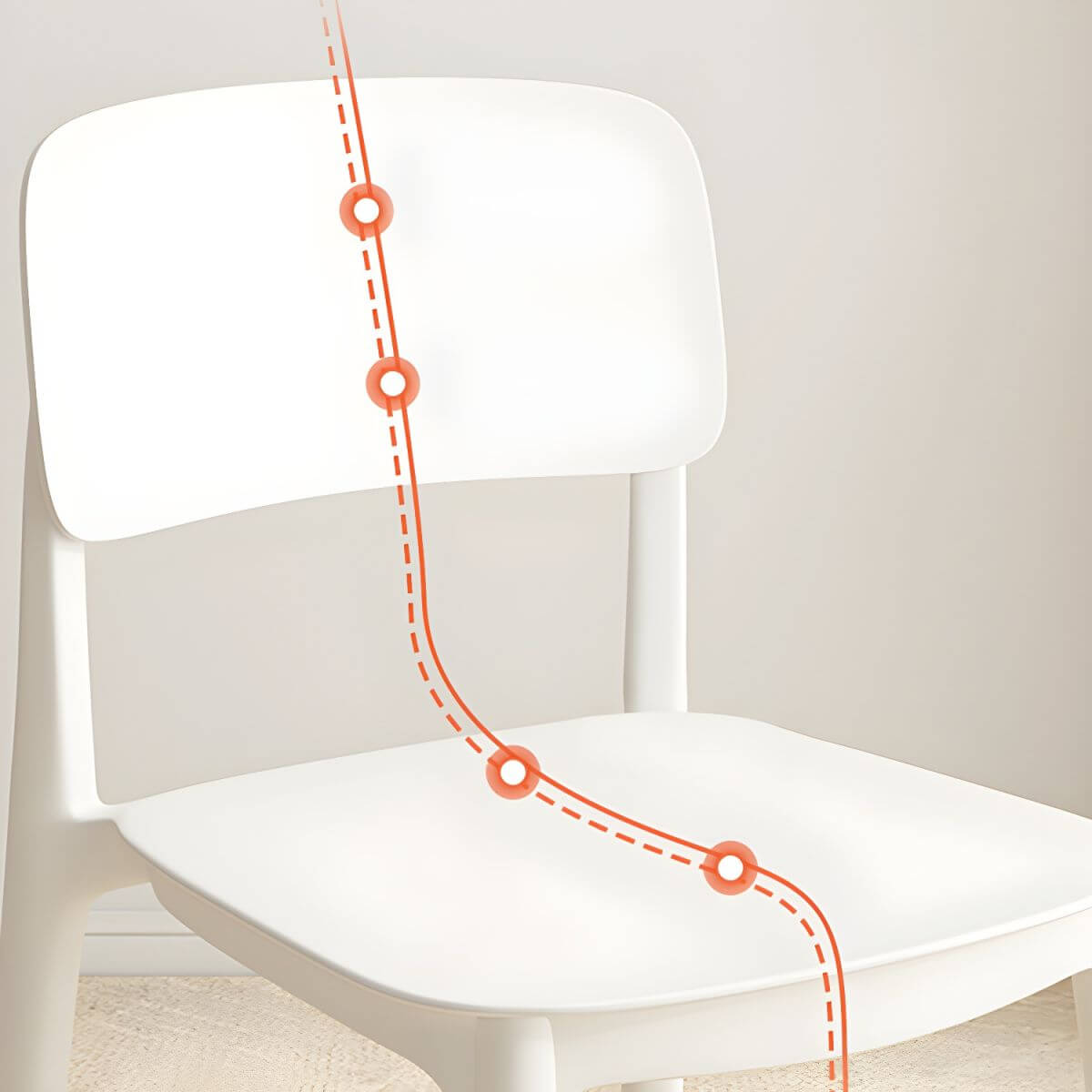 Scandinavian style stackable plastic and acrylic side chair for kitchen and dining