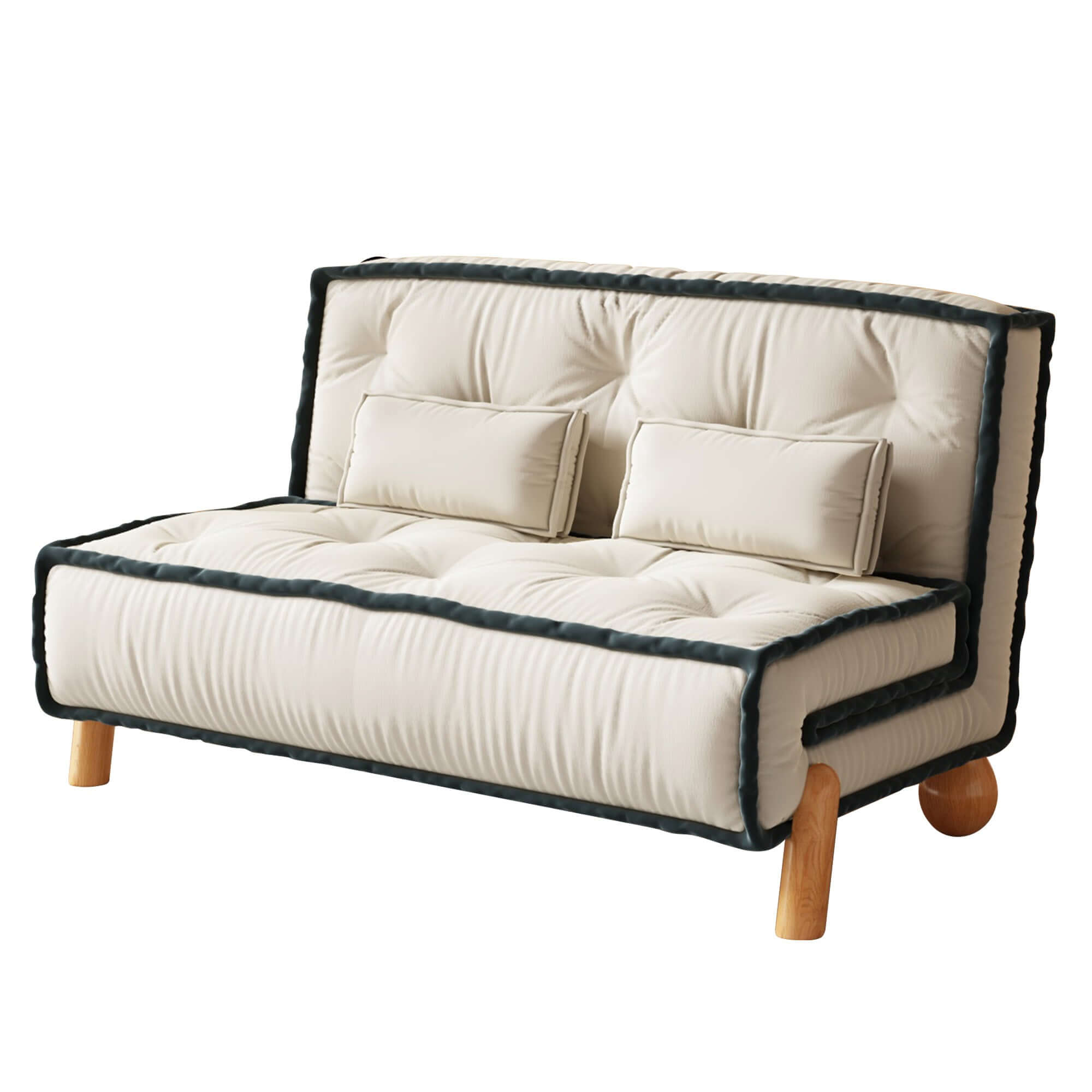 Single convertible armless sleeper sofa chair with solid wood legs for compact spaces