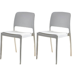 Scandinavian Plastic & Acrylic Dining Chair with Low Back Rest and Armless Design Dining Chairs
