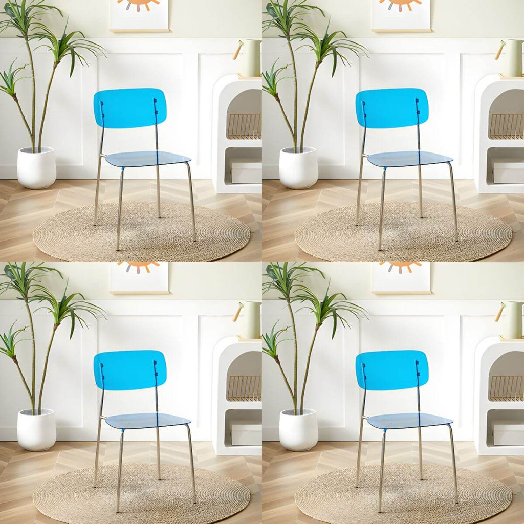 Transparent acrylic dining chair with modern design, perfect for living room and kitchen seating