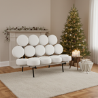 George Nelson Marshmallow Sofa in White Microfiber Leather