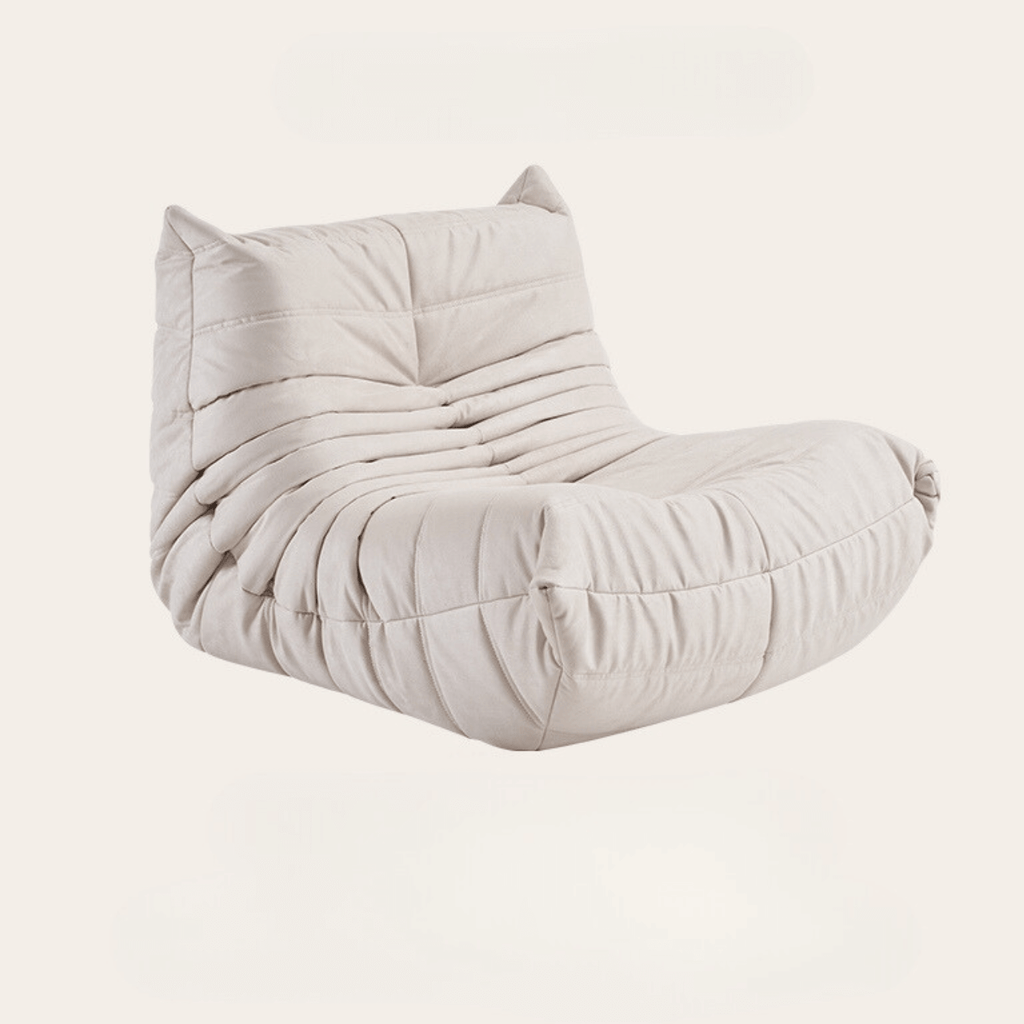 Kids' suede furry caterpillar lounge chair and single Togo sofa available in multiple colors