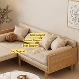 Leath-Aire Wooden/Smoky Upholstered Convertible Sofa Full Sleeper Sofa