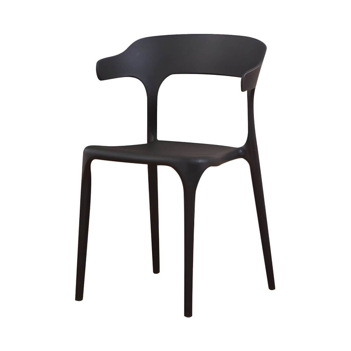 Stackable Nordic acrylic dining chair with armrest and clear acrylic legs