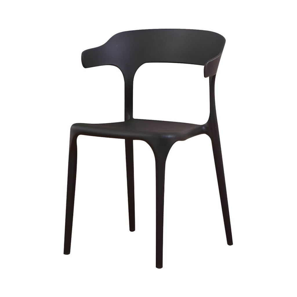 Stackable Nordic acrylic dining chair with armrest and clear acrylic legs