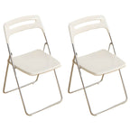 Modern collapsible open back side chair made of plastic and acrylic, ideal for kitchen and dining areas