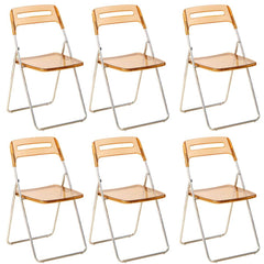 Collapsible Open Back Side Chair with Plastic & Acrylic Material - Modern Kitchen & Dining Dining Chairs