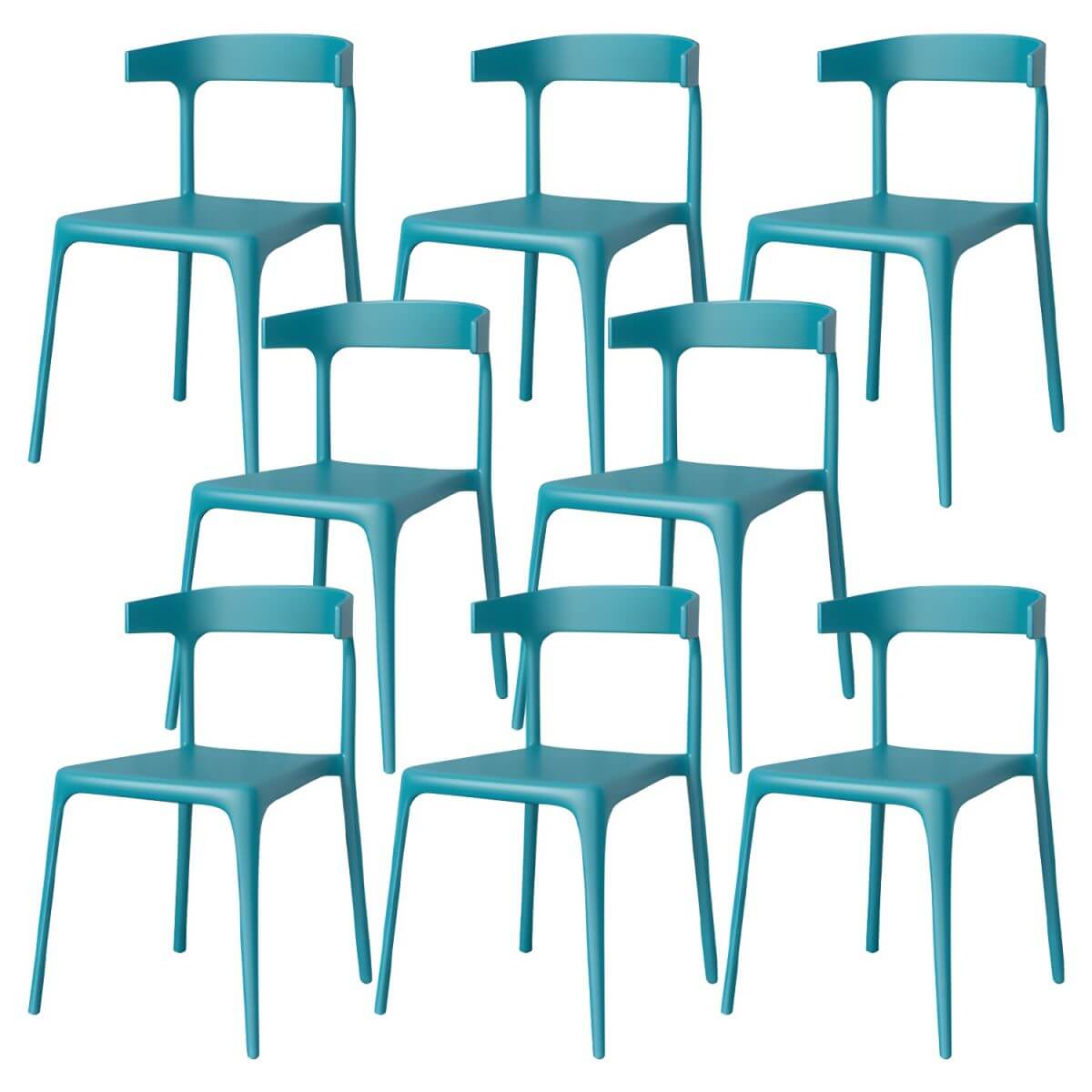 Stackable Nordic acrylic dining chair with backrest and acrylic legs