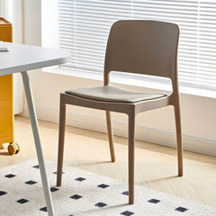 Scandinavian Plastic & Acrylic Dining Chair with Low Back Rest and Armless Design Dining Chairs