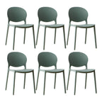 Scandinavian plastic dining chair with open back and four legs, ideal for home use