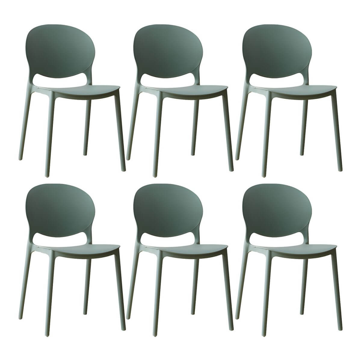 Scandinavian plastic dining chair with open back and four legs, ideal for home use