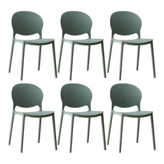 Scandinavian Plastic Dining Chair Open Back Side Chair with 4 Legs for Home Use Dining Chairs