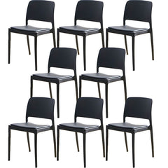Scandinavian Plastic & Acrylic Dining Chair with Low Back Rest and Armless Design Dining Chairs
