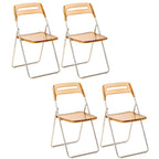 Modern collapsible open back side chair made of plastic and acrylic, ideal for kitchen and dining areas