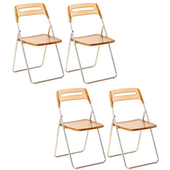 Collapsible Open Back Side Chair with Plastic & Acrylic Material - Modern Kitchen & Dining Dining Chairs